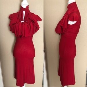Olga kapustina Ruffled mock neck dress